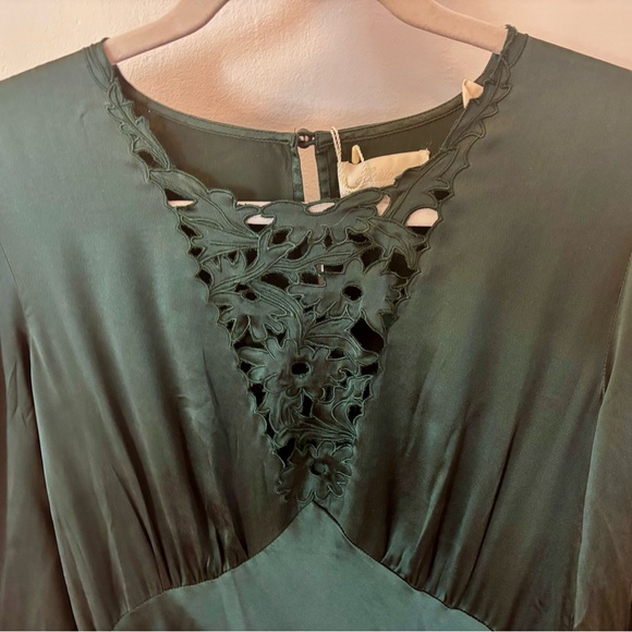 Döen Heirloom NWT Alpine Green Silk Melinda Dress Size M - Picture 5 of 5